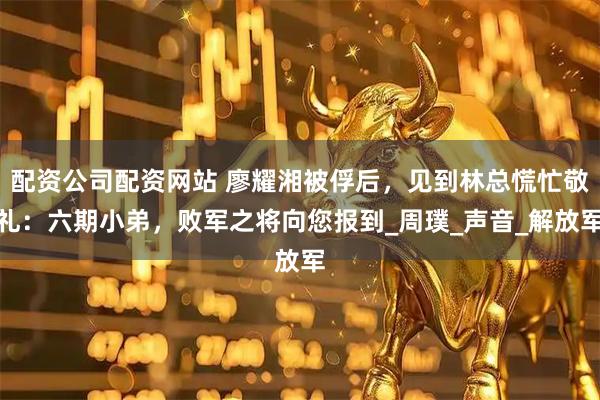 配资公司配资网站 廖耀湘被俘后，见到林总慌忙敬礼：六期小弟，败军之将向您报到_周璞_声音_解放军